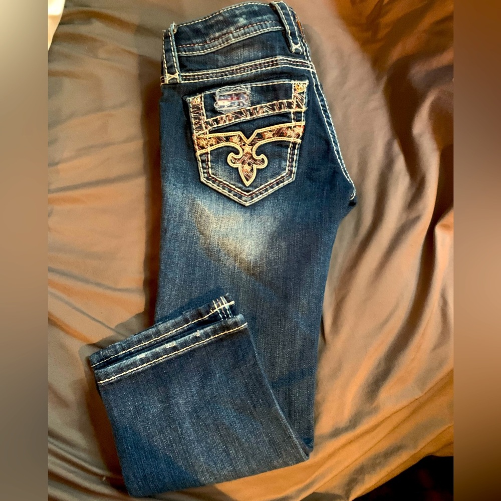Rock Revival Dark Blue Women's Jeans with Embroidered Back Pocket